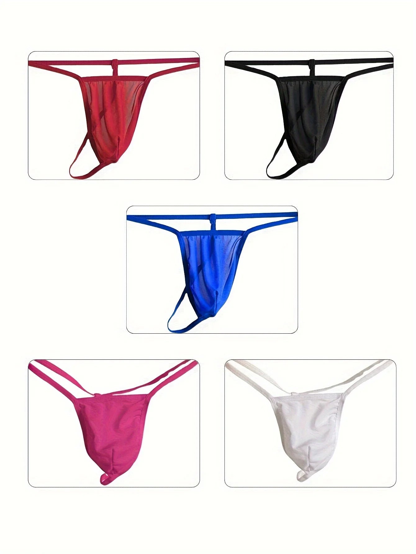 Men’s Transparent Mesh Thong Underwear
