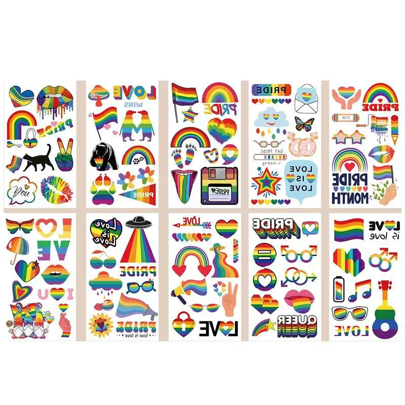 Rainbow LGBT Pride Temporary Tattoo Stickers