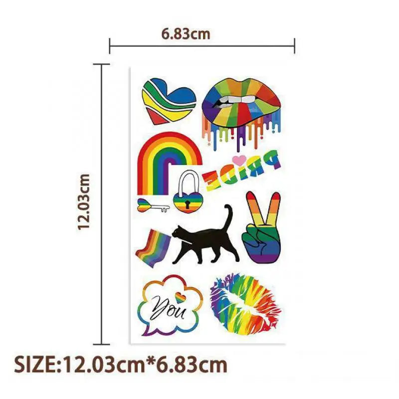 Rainbow LGBT Pride Temporary Tattoo Stickers