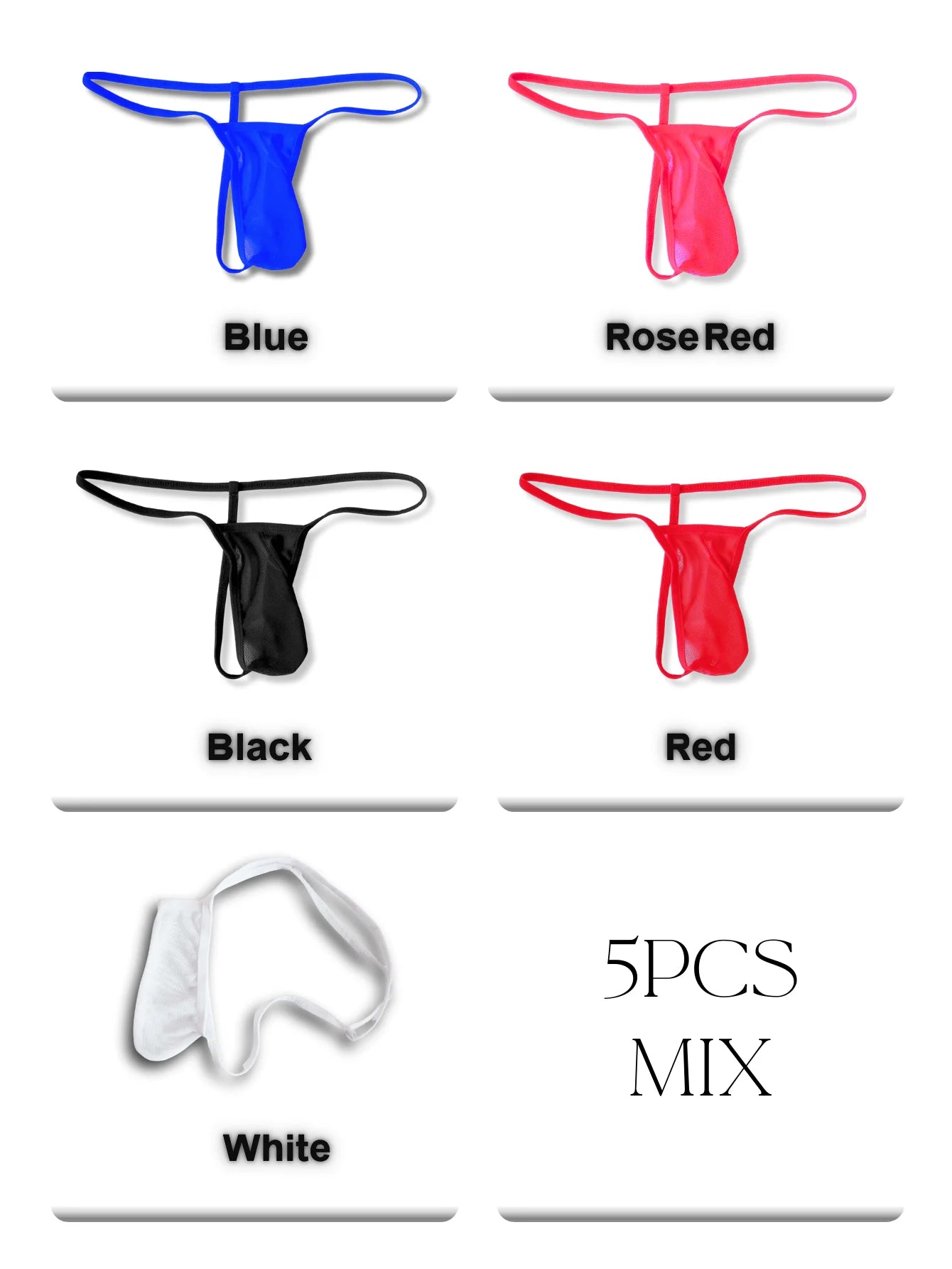 Men’s Transparent Mesh Thong Underwear