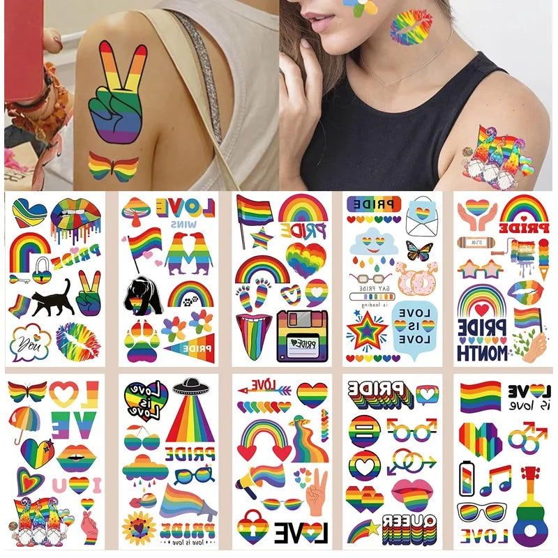 Rainbow LGBT Pride Temporary Tattoo Stickers