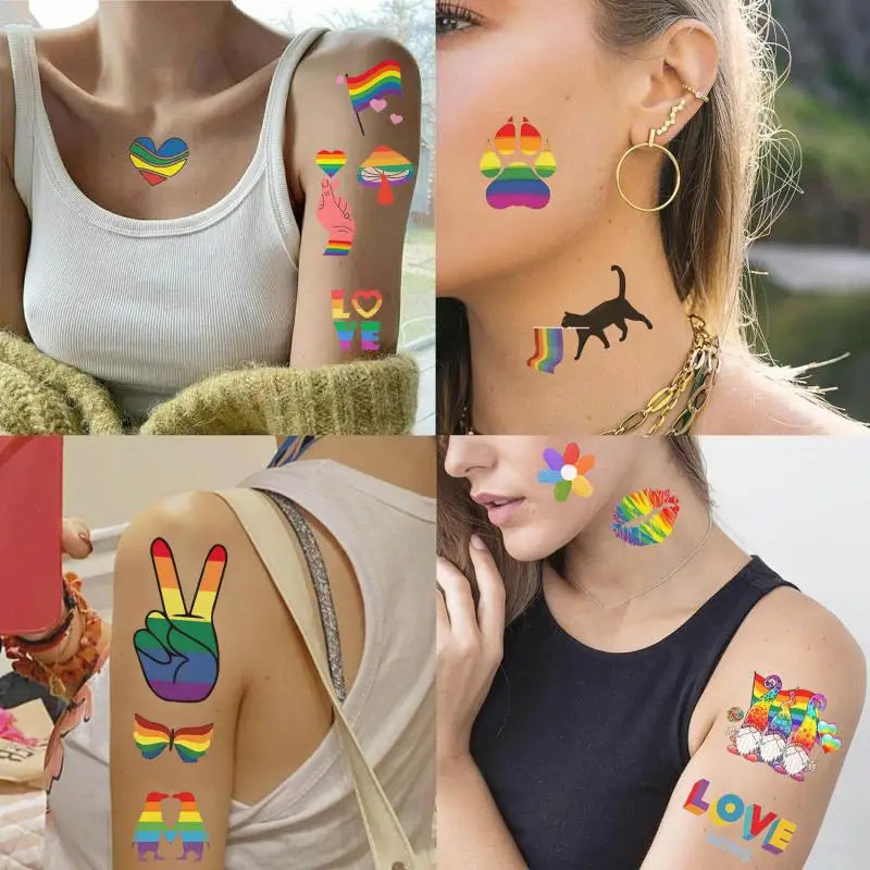 Rainbow LGBT Pride Temporary Tattoo Stickers