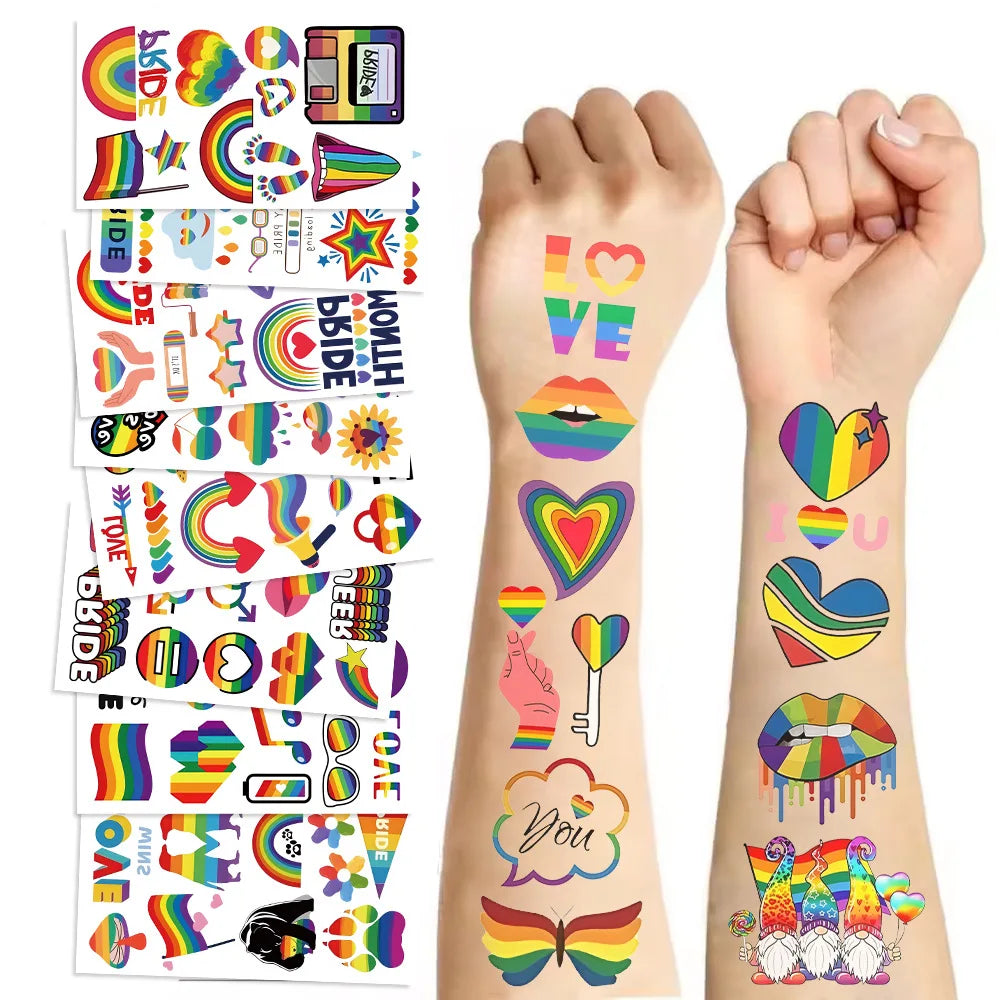 Rainbow LGBT Pride Temporary Tattoo Stickers